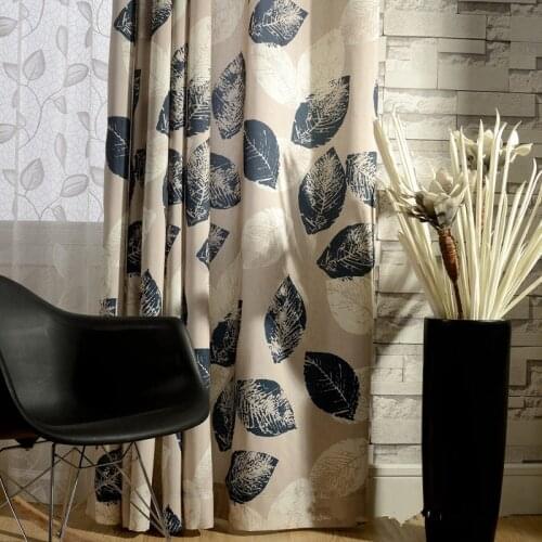 Modern printed blackout curtains for bedroom leaves blackout curtains for living room finished window curtains for window blinds