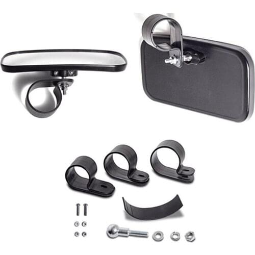 UTV Clear Rear View Center Mirror - High Impact ABS Housing with Shatter-Proof Tempered Glass Mirrors Adiustable Wide 8 inch