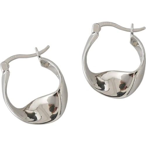 925 Sterling Silver Piercing Irregular Geometric Charm Stud Earrings For Women Girls Engagement Party Jewelry Pendientes eh114