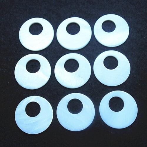 10pcs white shell pendants round shape size 25mm for women earring drops making jewelry findings free shipping topselling items