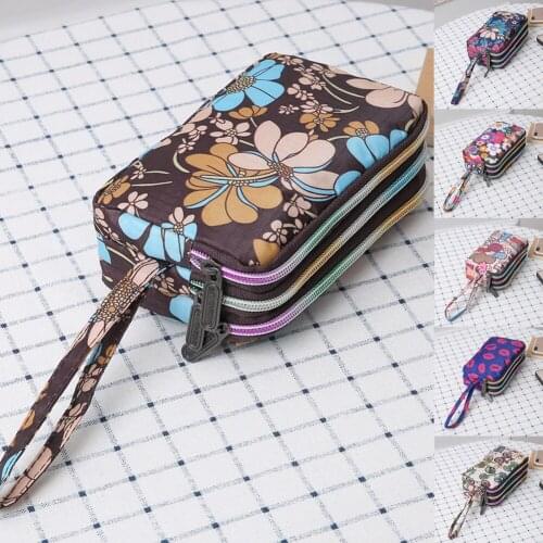 Women Mini Wallet Zipper Card Holder Coin Purse Handbag Waterproof Printing Color Small Leather Clutch Bag
