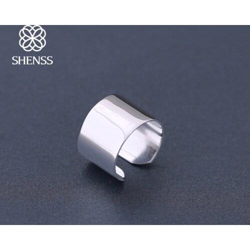 Elegant Quality 925 Rings Adjustable Fashion Personality Geometric Open Wide Ring 925 Sterling Silver Ring for Women 925 Jewelry