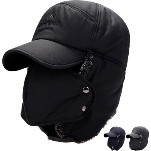 Winter Unisex Bomber Hat For Men Adult Pilot Aviator Cap Earflap Windproof Ushanka Waterproof Trapper Hunting Hat