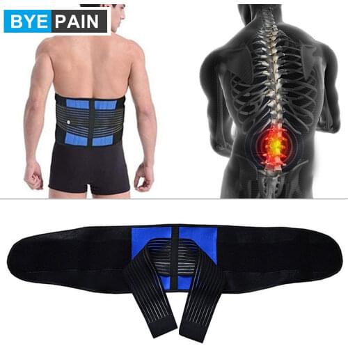 1Pcs BYEPAIN Adjustable Lumbar Support Belts Neoprene Superior Double Pull Design Back Support Waist Exercise Brace