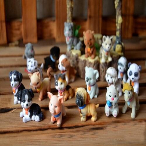10pcs/a lo Original Bulks Mini Cat Dog Pets Animals Little Jungle Farm Animals Puppy Kitten Bunny Dolls Kids Toys