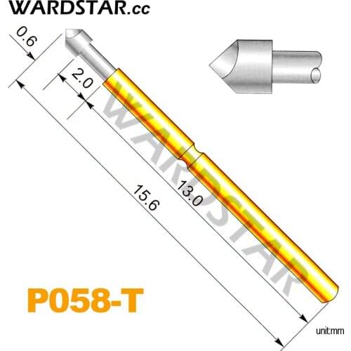 100pcs/lot P058-T Spring Test Probes Pogo Pin Length 15.6mm (Stroke Spring Froce:70g)
