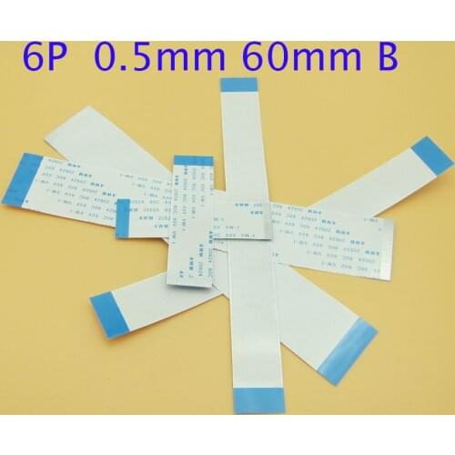 2pcs-100pcs New FFC FPC flat flexible cable 0..5mm pitch 6 pin 6pin Reverse Length 60mm 6CM Type B Ribbon Flex Cable