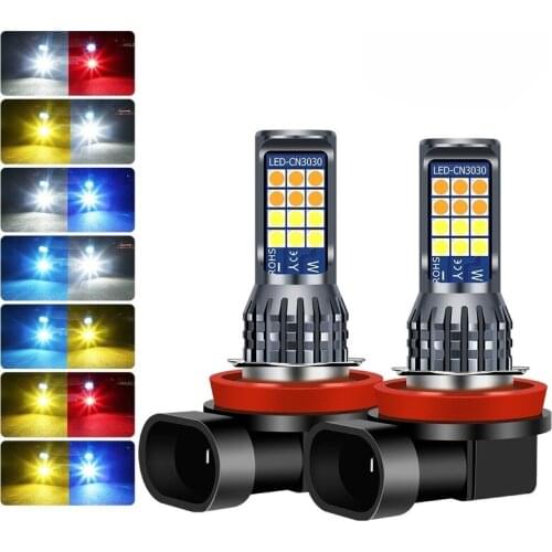 2Pcs H8 H11 LED Bulbs Led 9005 9006 3030 24 SMD Auto Front Fog Lamp Led Headlight Lamps Bulb H3 H4 H7 LED Fog Light DC 12V