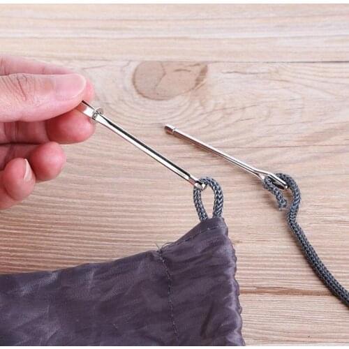 2 Pcs/Set Stainless Steel Cited Clips Elastic Belt Wearing Rope Weaving Tool Bag Wrap Rope Wearing Sewing Tools Accessories