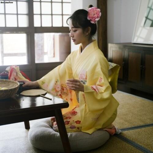 2021 japanese kimono yukata women cute japanese kimono traditional costume female dress cosplay ladies yukata costume