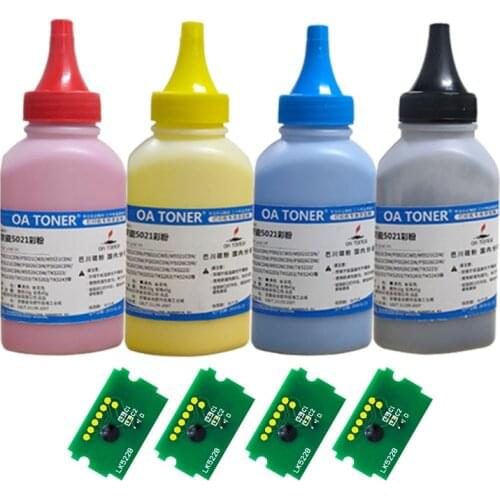 4 Colors/set Toner Powder Compatible For TK-5223K for Kyocera ECOSYS P5021cdn P5021cdw M5521cdn M5521cdw chip