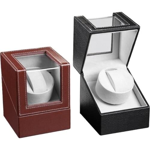 Automatic Single Watch Winder in Shell and Black Leather/Carbon Fiber Leather an XX9D