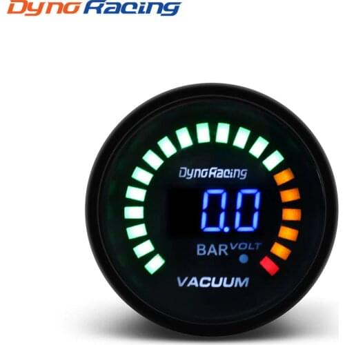 Dynoracing 2 Inch 52mm Leds Digital Car Vacuum -1-0 Bar Meter Racing Smoke Vacuum Gauge Analog Car meter BX101452