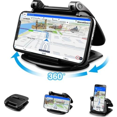 Cell Phone Holder for Car Vertical Horizontal Car Phone Mount with 360° Rotate Detachable Magnetic Base Dashboard Cradle