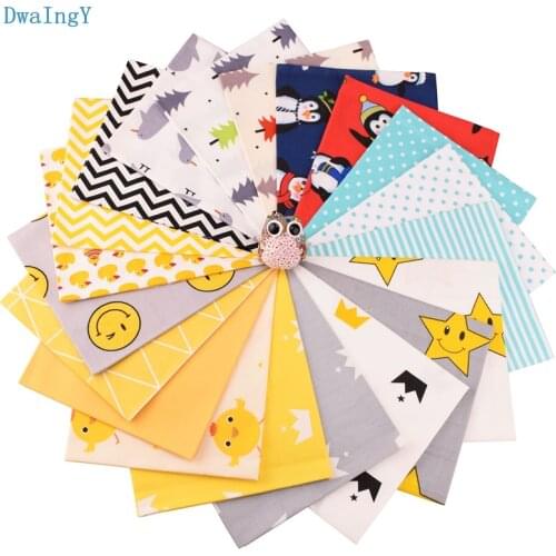DwaIngY 20 Design Cartoon series Cotton Fabric For Patchwork Cloth DIY&Sewing Quilting Quarters Material Baby Doll 20piece/lot