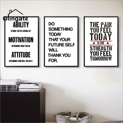 Fitness Inspirational Quote Posters Print Minimalist Wall Art One Piece Canvas Painting Home Decor for Living Drawing Room