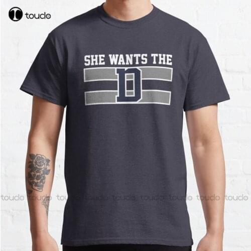 New She Wants The D Classic Dallas Football T-Shirt Oversized T Shirts For Women S-5XL
