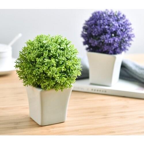 Artificial plant small potted plant, window sill living room indoor fake flower bonsai decoration, green plant home accessories