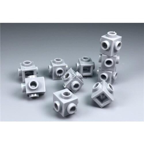 50pcs/lot MOC Bricks DIY Light gray Brick Modified 1 x 1 with Studs on 4 Sides fit with 4733 figure Building Blocks Toy Kid Gift