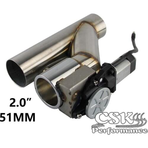 2" Electric Exhaust Catback Downpipe Cutoff Cut out Valve System Kit w/ Remote Wireless Controller / Switch Control