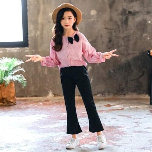 2020 Spring Children Clothing Set Teenage Kids Clothes Girls TShirt+Pants Suit For Girls Clothing Set 3 5 6 7 Years