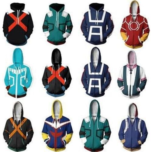 My Hero Academia Boku no Hero Academia Cosplay Costumes Midoriya Izuku Sweatshirt Fashion zipper Hoodie School uniforms Jack