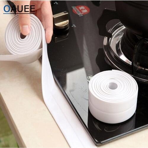 Bathroom Shower Sink Bath Sealing Strip Tape White PVC Self adhesive Waterproof Wall Sticker for Bathroom Kitchen 3.2mx38mm New