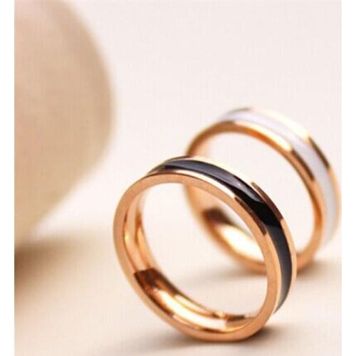 Martick Classic Woman Fashion Rings Rose Gold Layering Drop Oil Rings Size 4-10 For Couple Europe Brand Jewelry R5