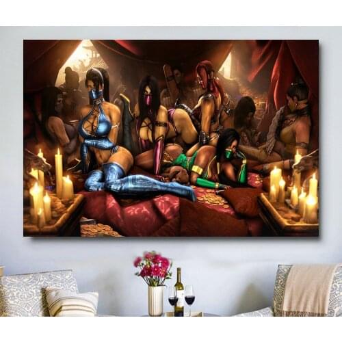 W313 Mortal Kombat X Hot Fighting Game Trend Beautiful Fashion Silk Fabric Wall Poster Art Decor Sticker Bright