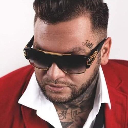 Fashion Luxury Sunglasses Men Women Brand Designer Semi-Rimless Sun Glasses For Male Ladies Female Big Frame UV400 Oculos RS007