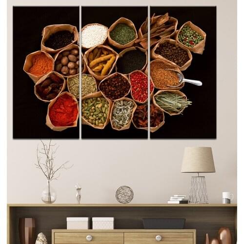 Wall Pictures Seasoning Chili Spices Food Wall Art canvas painting HD Print Poster for restaurant Kitchen Living Room Home Decor