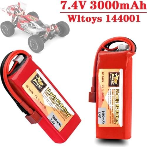 Upgrade 1-5Pcs 7.4V 3000mAh Lipo Battery 2S for Wltoys 144001 124018 124019 rc car R/C truck spare parts