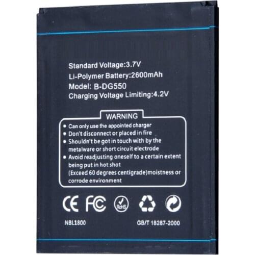 B-DG550 DG550 Original Cell Phone Battery For Doogee Dagger 550 2600mAh Real Capacity Replacement Batteries Best Quality