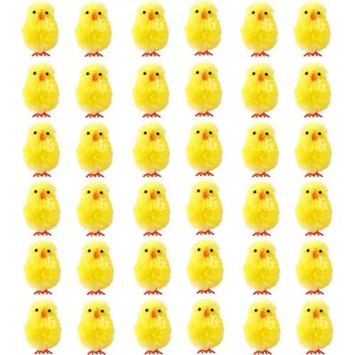 Easter Chicks Mini Lovely Party Yellow Gift 36pcs Home Decoration Chemical Fiber Cute Artificial Chicken
