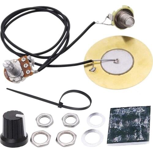 50mm Guitar Disc Pickup Piezo Sensor with 6.35mm Output Jack for Cigar Box Guitars Acoustic Instruments