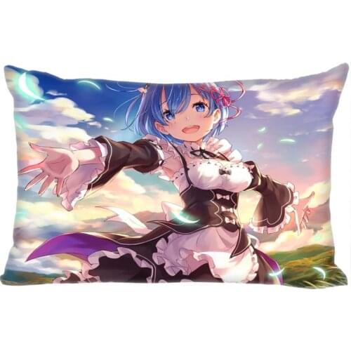 Custom Re zero Rectangle Pillowcase zipper dakimakura Classic Pillow Case size 35*45cm DIY Gift Drop Shipping