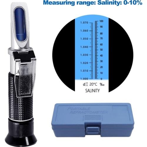 With Retail Box hand-held 0-100% Refractometer Optical Instruments salinity Salt SeaWater Salinity Specific Gravity tester35%off