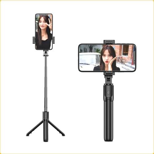 S02 Wireless Bluetooth Portable Selfie Stick Handheld Monopod Shutter with Button Foldable Mini Tripod for Smartphone