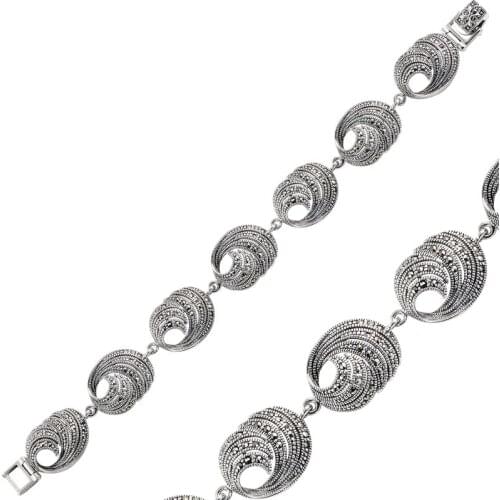 Silverlina Silver Marcasite Sterling Bracelet