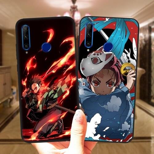 Cute Japan Demon Slayer Anime Phone Case For Huawei Honor 10i 20i 30i 9X 8X 10X 30 Mate 10 20 Lite Pro Black Capa Silicone Cover