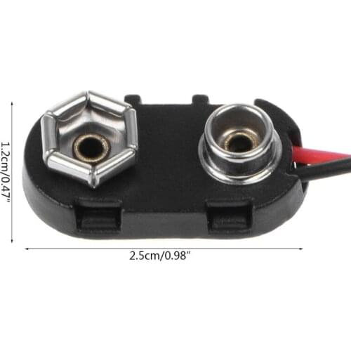 PP3 9V Battery Clip Connector I Type Tinned Wire Leads 150mm Black Red A0KB