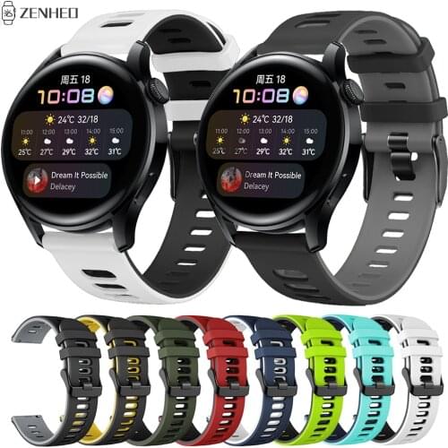 22mm Sports Silicone Strap For Huawei Watch 3 Smart Watch Band Replacement Dual Color Watchband for Huawei Watch 3 Pro