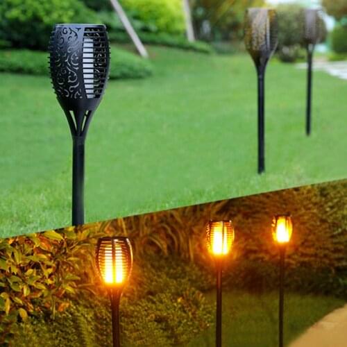 Outdoor Led Solar Lights Flickering Dancing Flame Torch Solar Lighting Waterproof Lamp For Garden Decoration Landscape Lawn Path
