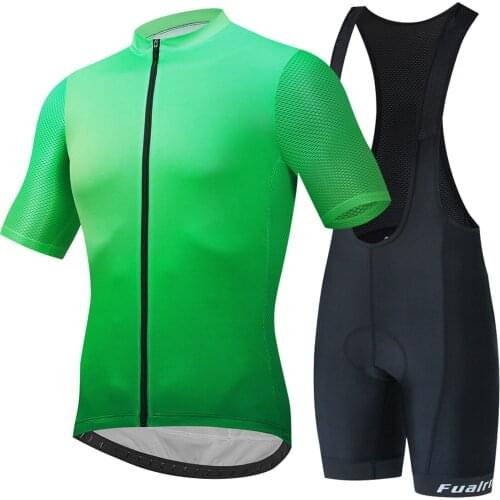 FUALRNY Pro Cycling Set MTB Bicycle Wear Maillot Ropa Ciclismo 3 Colors Bike Uniform Cycling Jersey Set Cycling Clothing