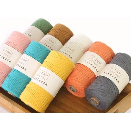 3mm 100% Cotton Single Strand Macrame Cord Colorful Cotton Macrame Rope for Wall Hanging Home Decoration Gift Tapestry Art