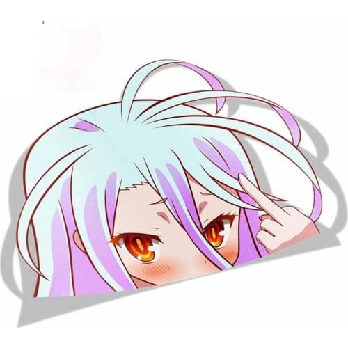 Fuzhen Boutique Decals Exterior Accessories Car Sticker for Shiro No Game No Life Peeker Big Head Anime Vinyl Car Stickers