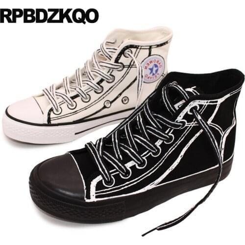 High Top Casual Lace Up Flats White Trainers Ladies Cheap Shoes China Sneakers Canvas Black Breathable Round Toe Women Plain