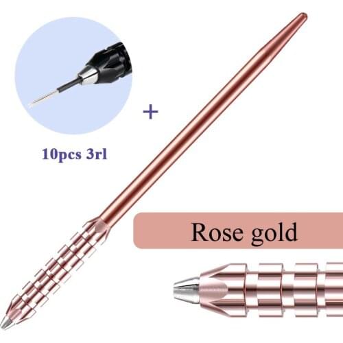 1pc Tattoo Gun Microblading Manual Pen Professional Permanent Makeup Embroidery Tattoo Eyebrow Pen with 10pcs Needles Tools