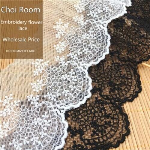 20Yard/Lot Cotton Mesh Embroidery Lace Trim 9.4CM DIY Necklace Handmade Lolita Clothing Wedding Dress Sewing Accessories