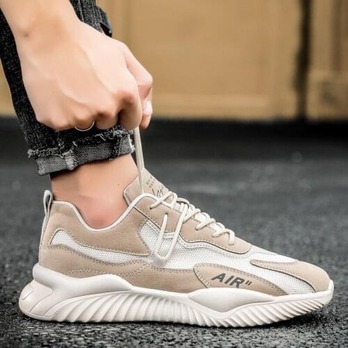 2021 Spring Air Mesh Vulcanized Shoes for Men Breathable Casual Shoes Gym Sports Shoes Male Anti-skid Height Chaussure Homme